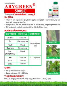 Arygreen 500SC HUONG DAN SU DUNG